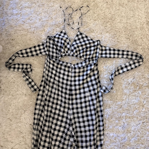 Zara Monochrome Gingham Jumpsuit - Picture 9 of 10